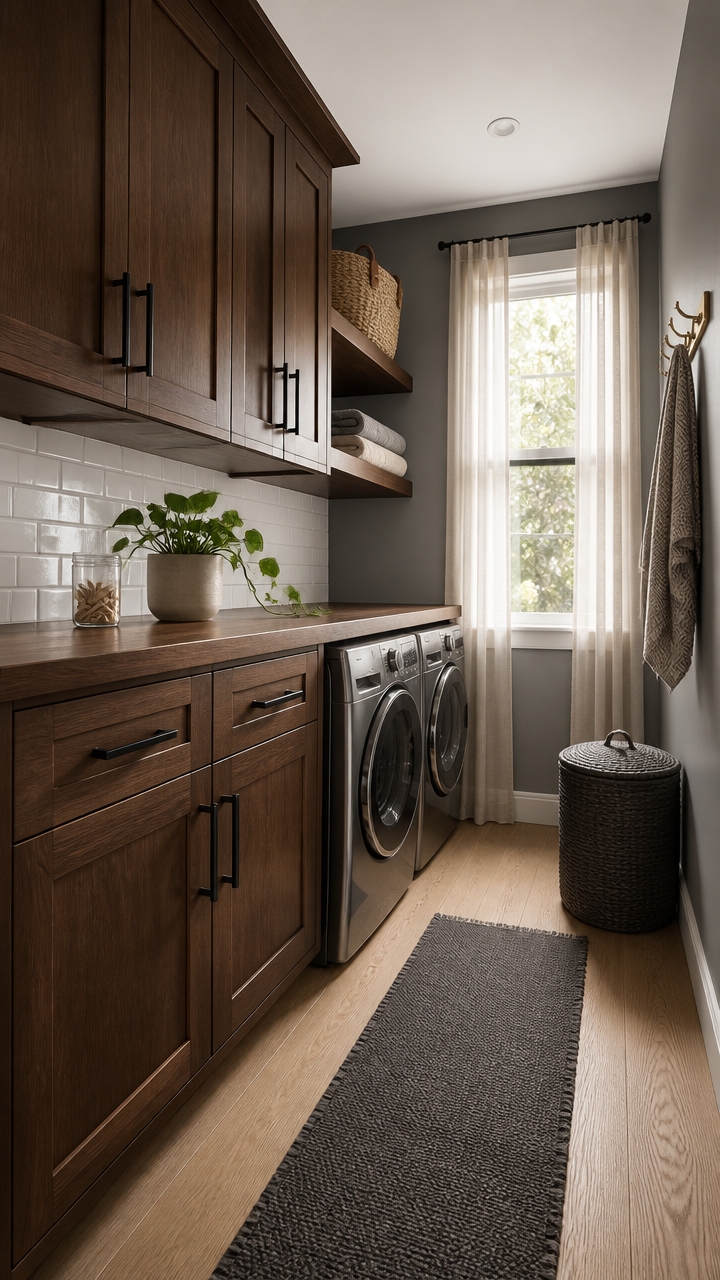 shaker walnut against gray