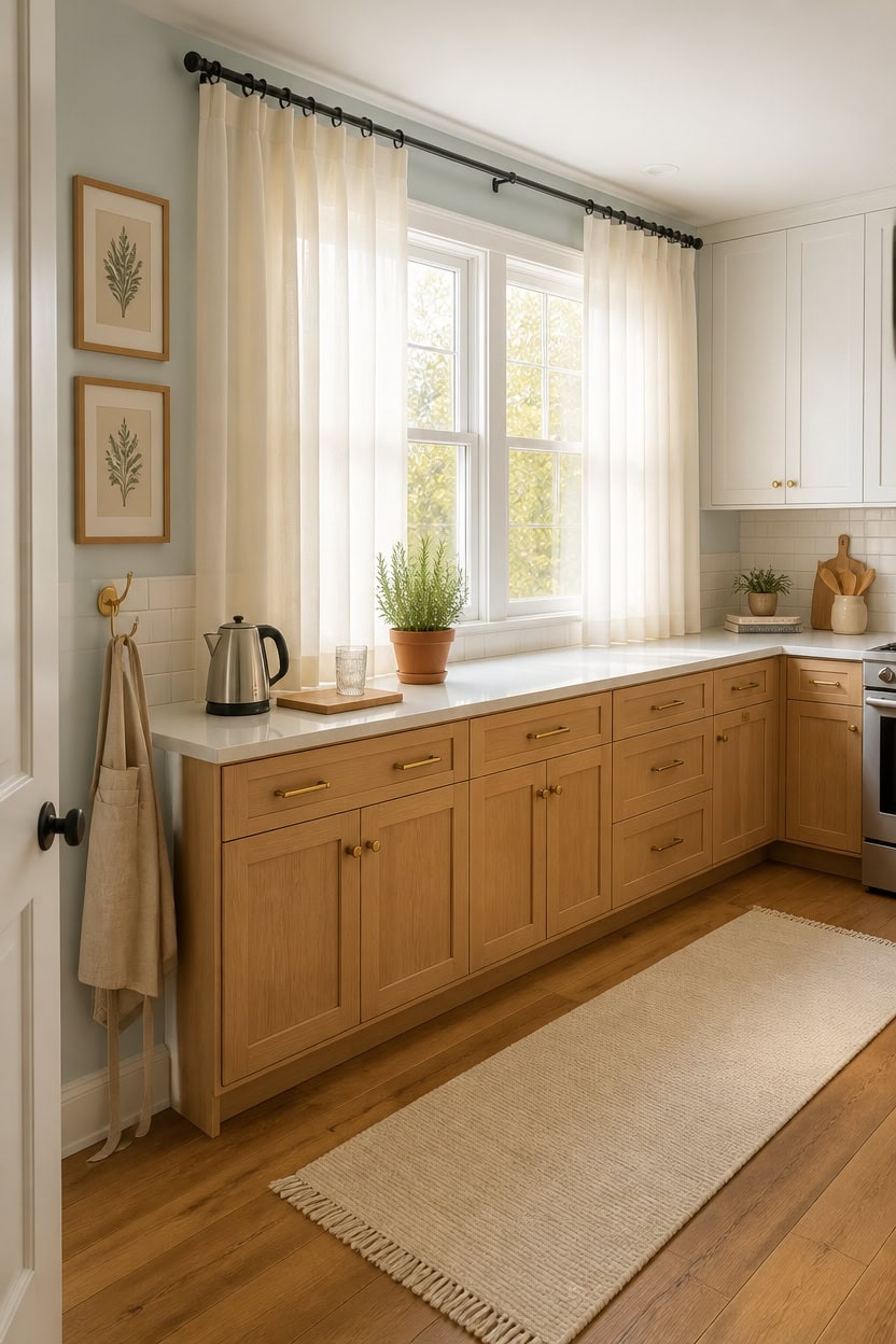 sheer kitchen curtains styling