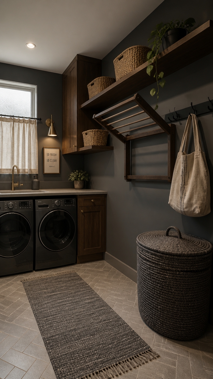 slate gray and walnut