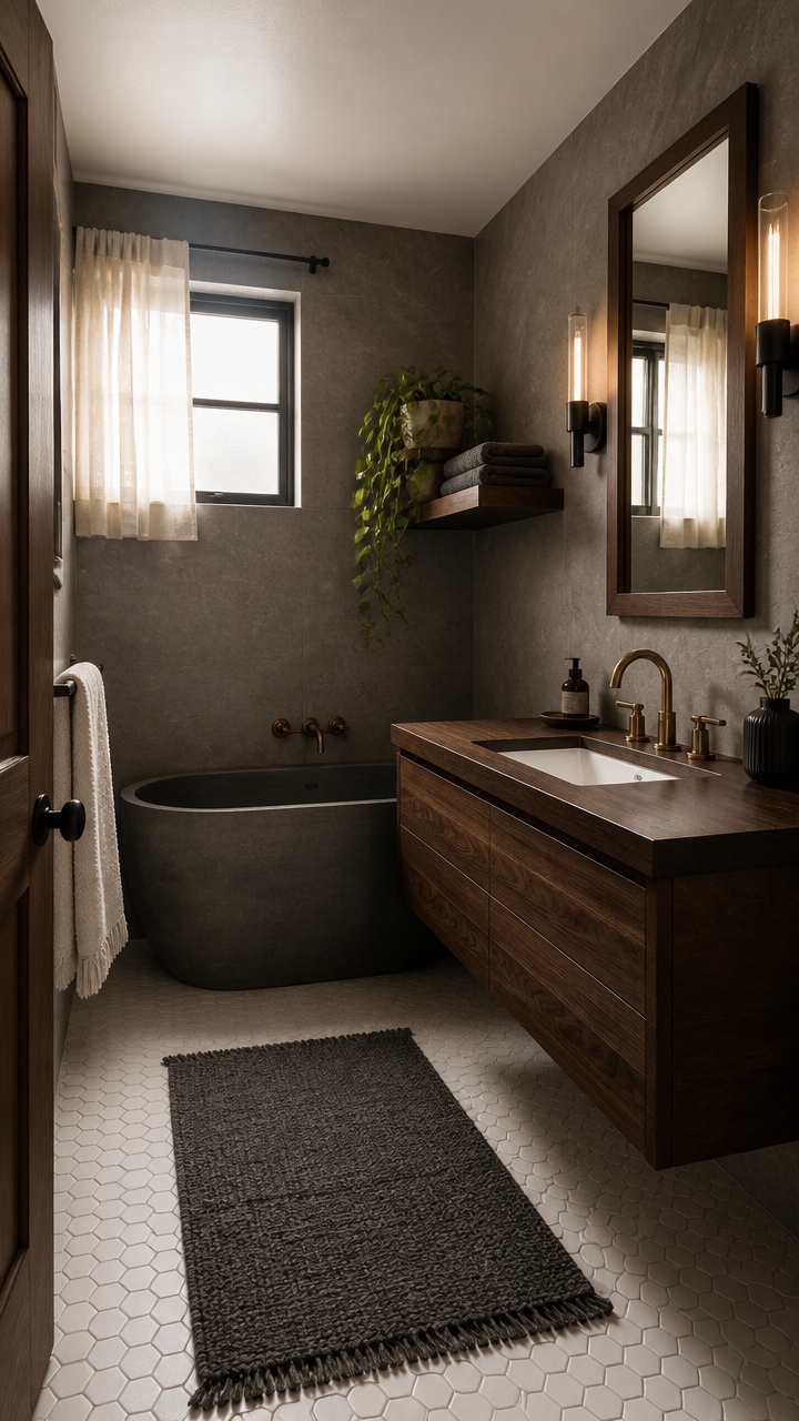 slate gray and walnut