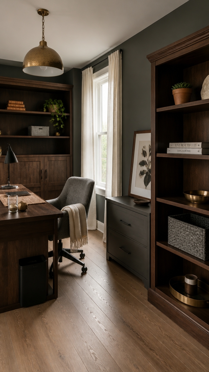 slate gray built in storage