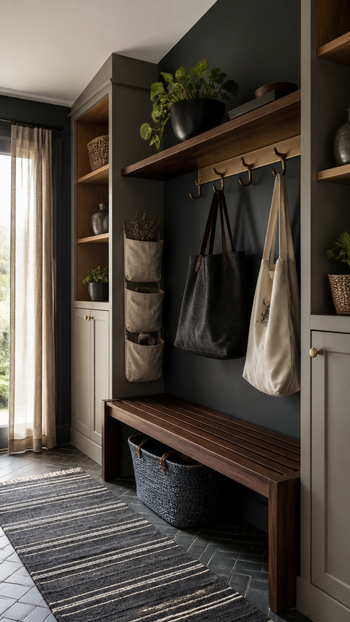 slate gray meets walnut