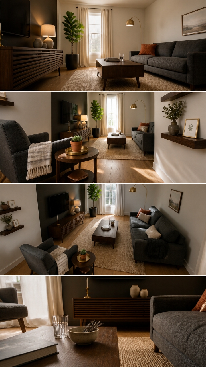 slate gray meets walnut