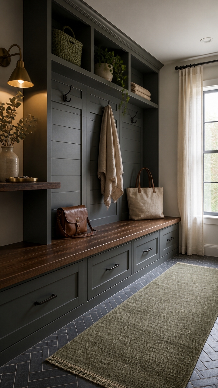 slate gray meets walnut