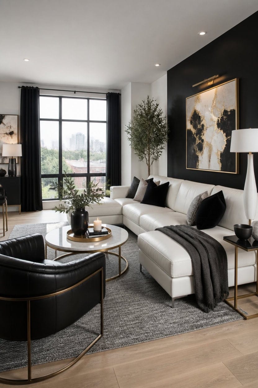sleek gold anchored modernism