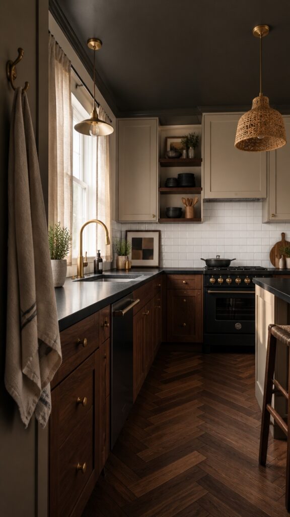 Slate Gray & Dark Walnut Kitchens for Women Who Lead by Day and Relax by Night