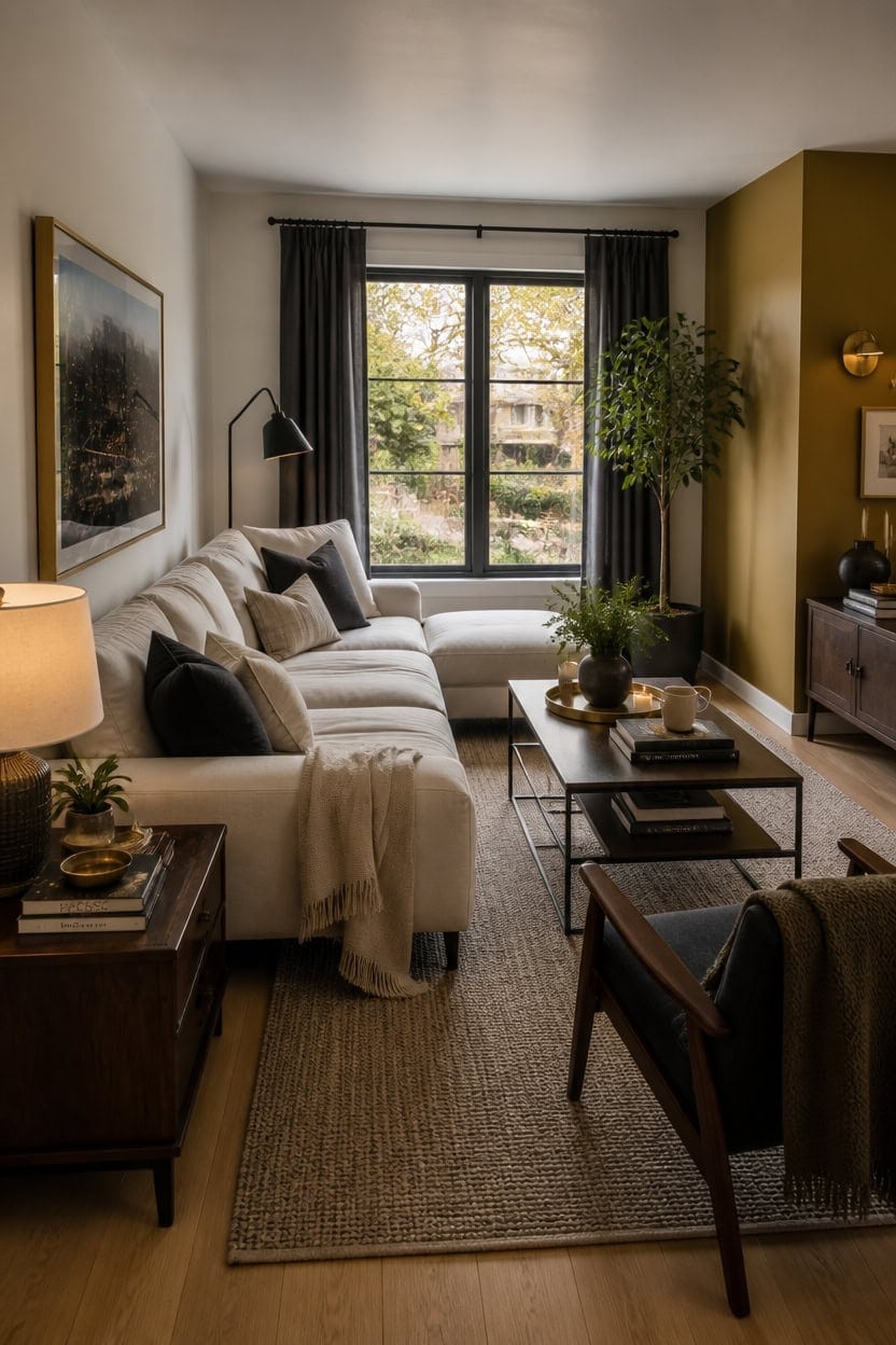 subtle dark accent grounding