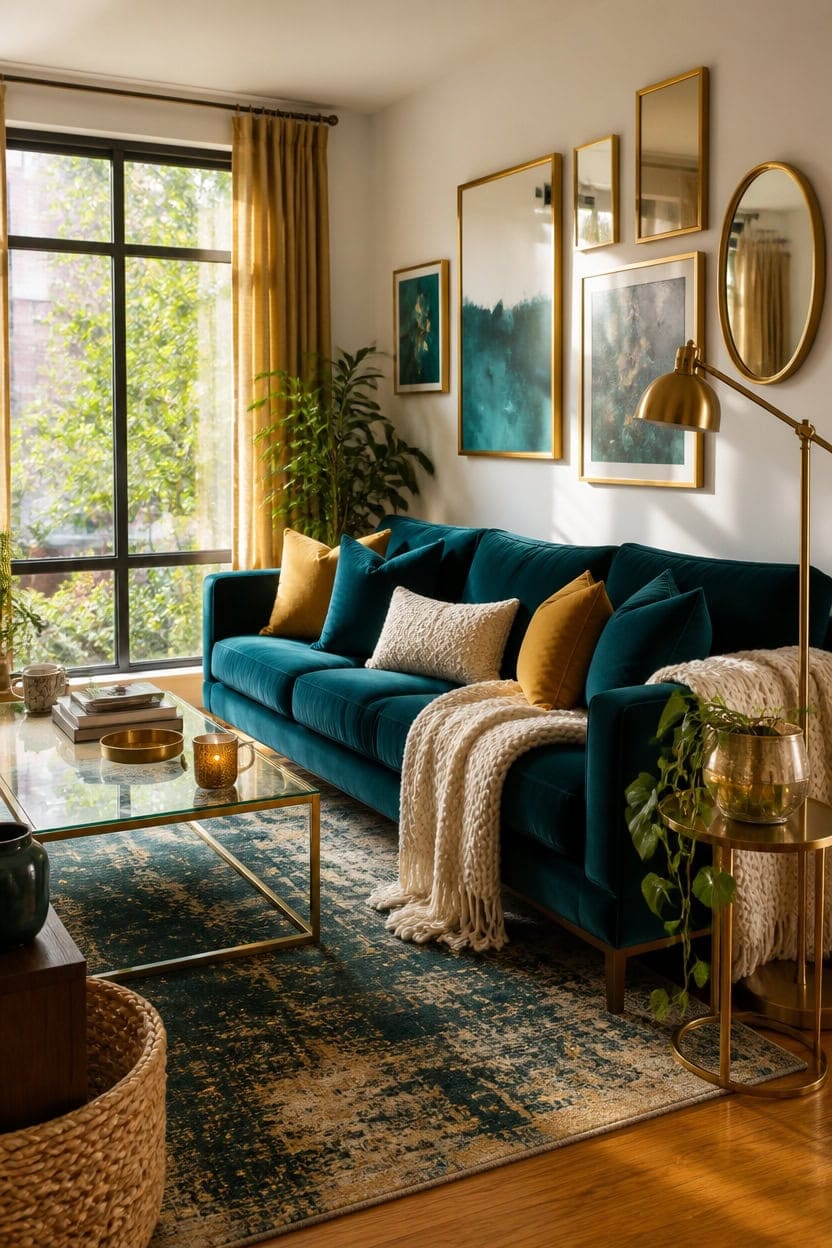 teal and gold elegance