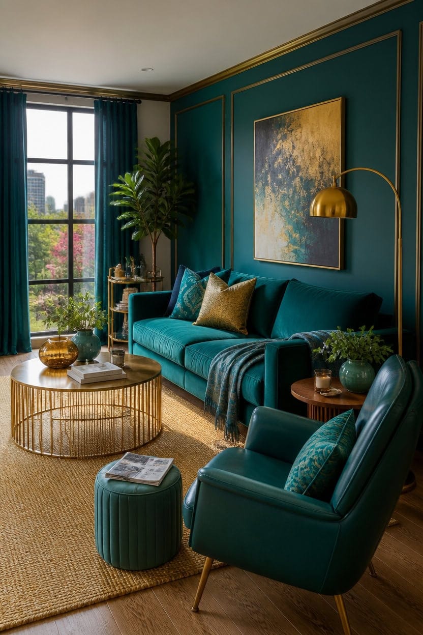 teal and gold harmony