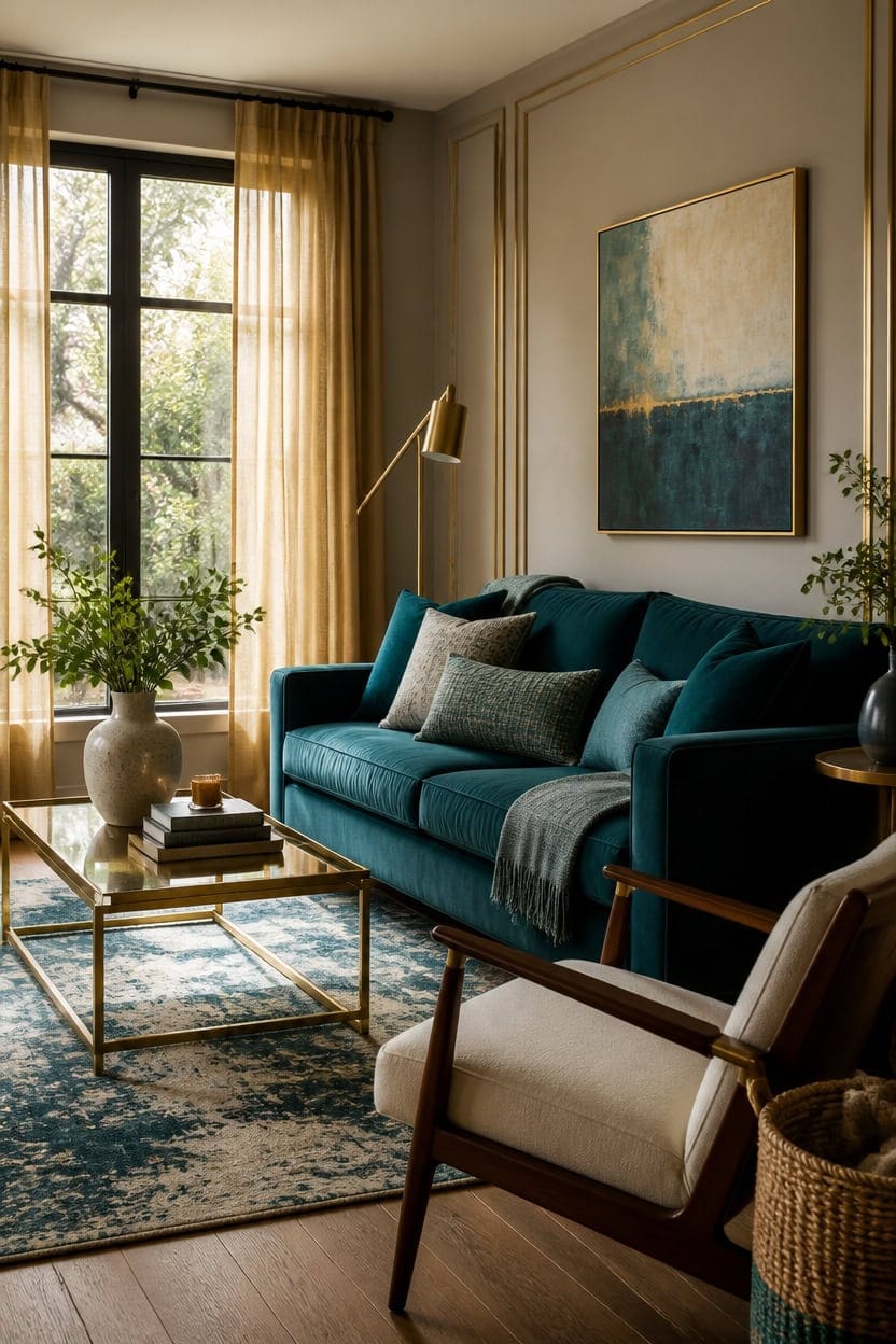 teal gold accents
