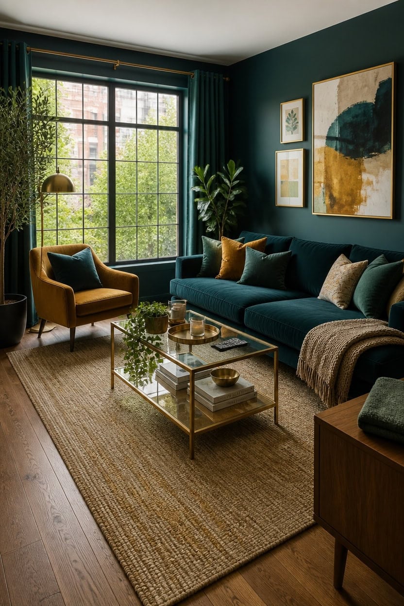 teal gold balanced interiors