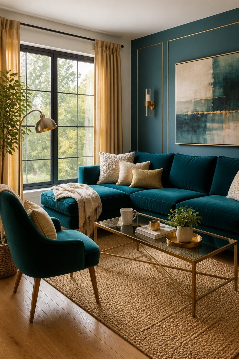 teal gold balanced interiors