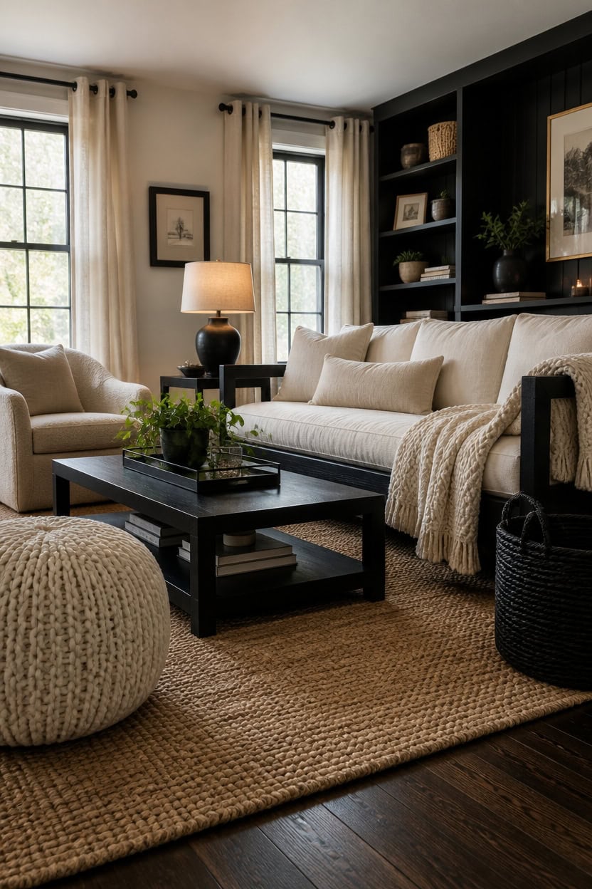 texture over color in black and cream
