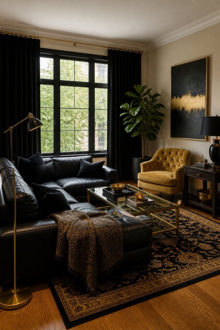 timeless black gold interiors