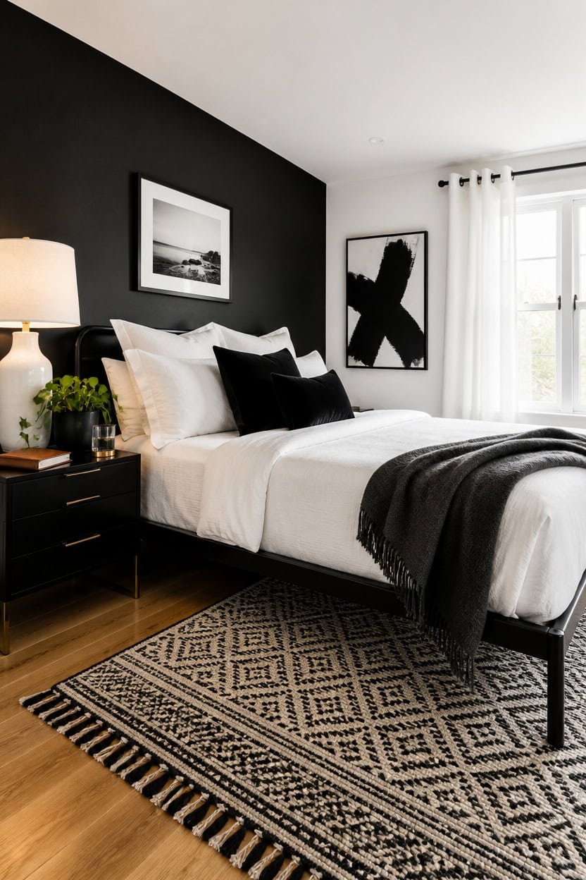 uneven black and white layering