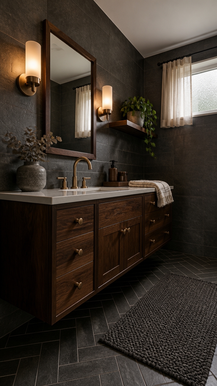 walnut warms slate gray