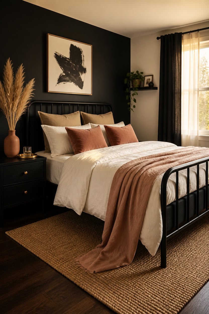 warm accented black and white