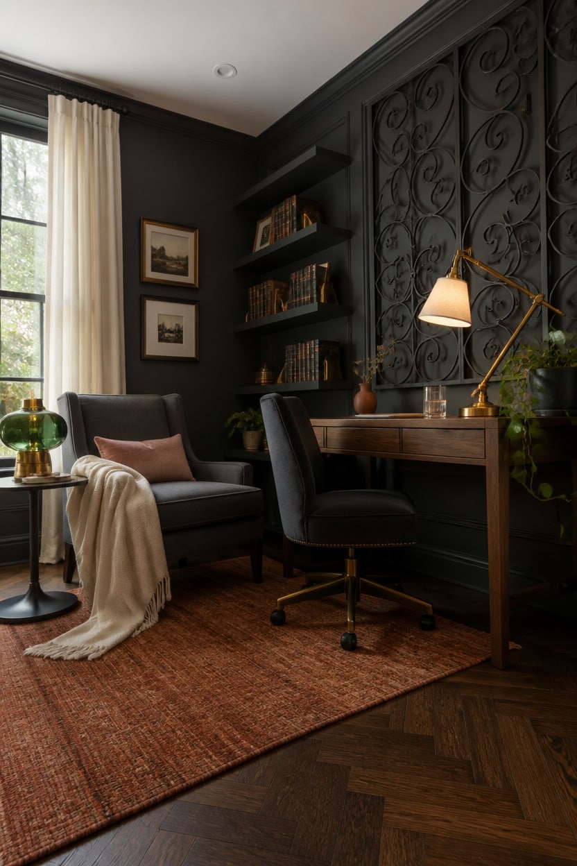warm accents with charcoal