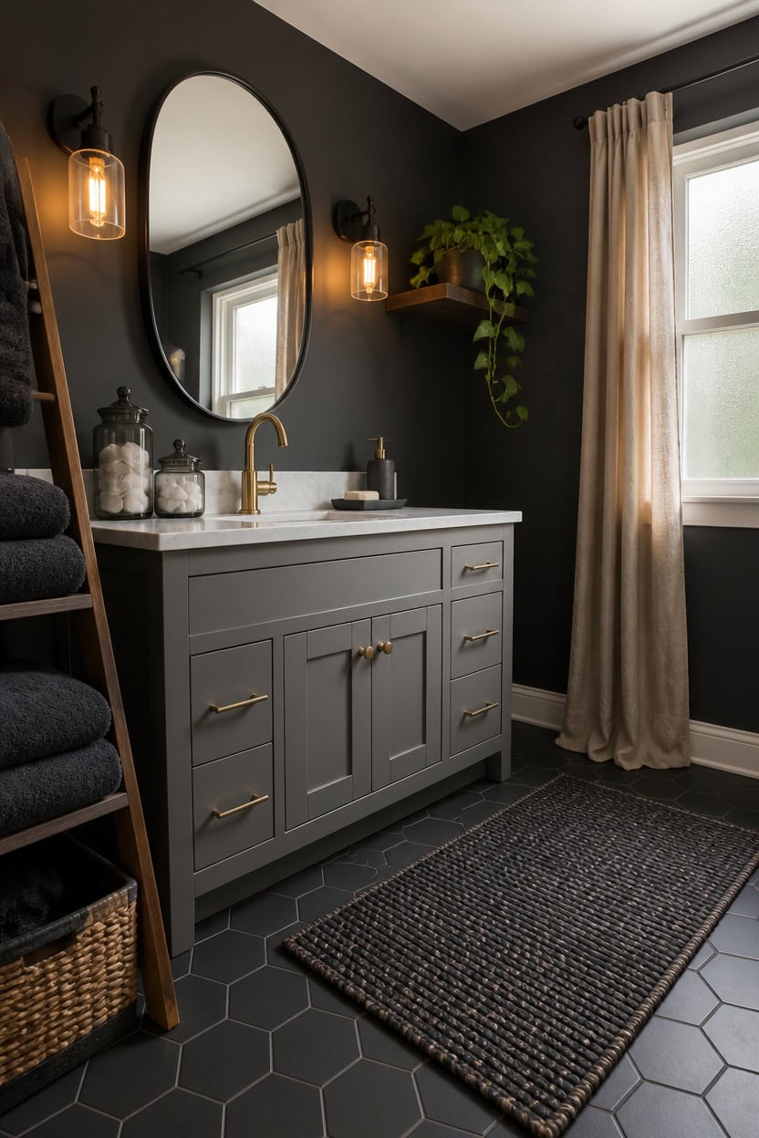 warm charcoal layered textures