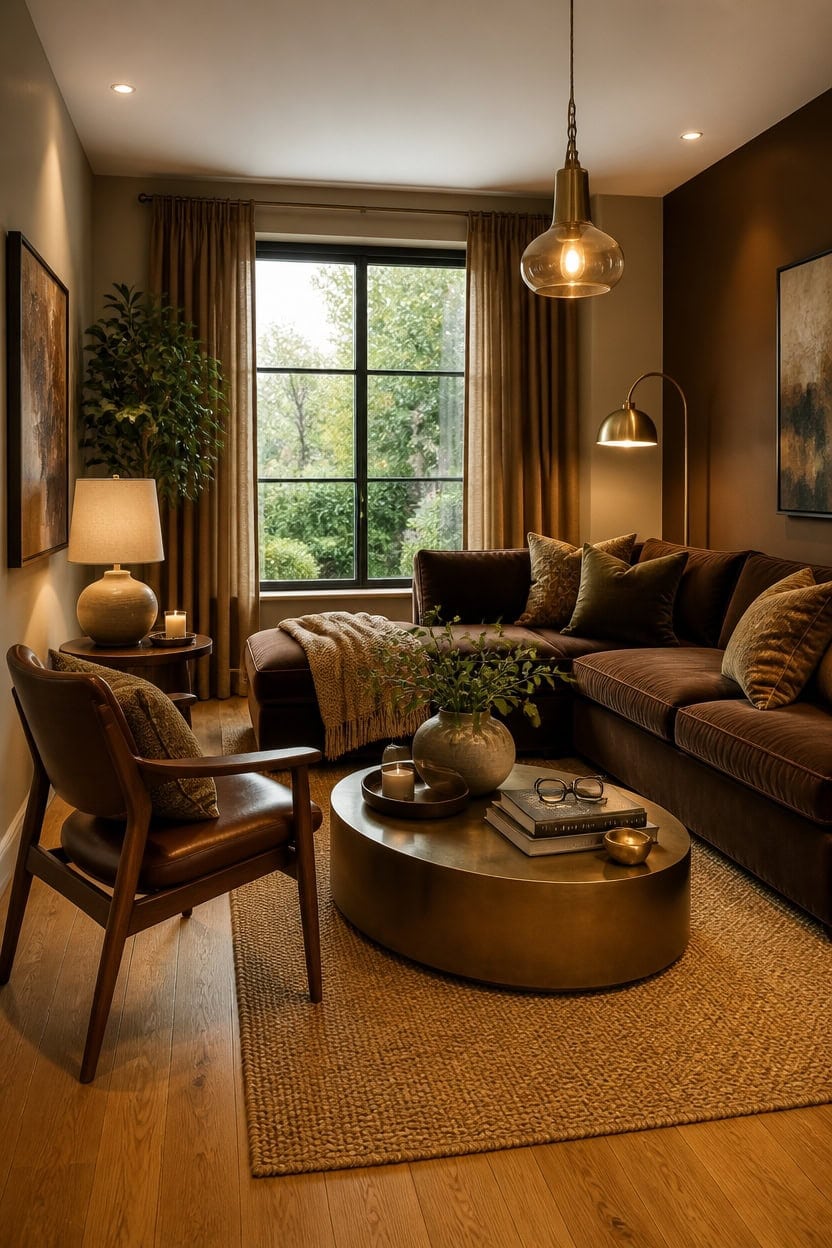 warm gold cozy brown