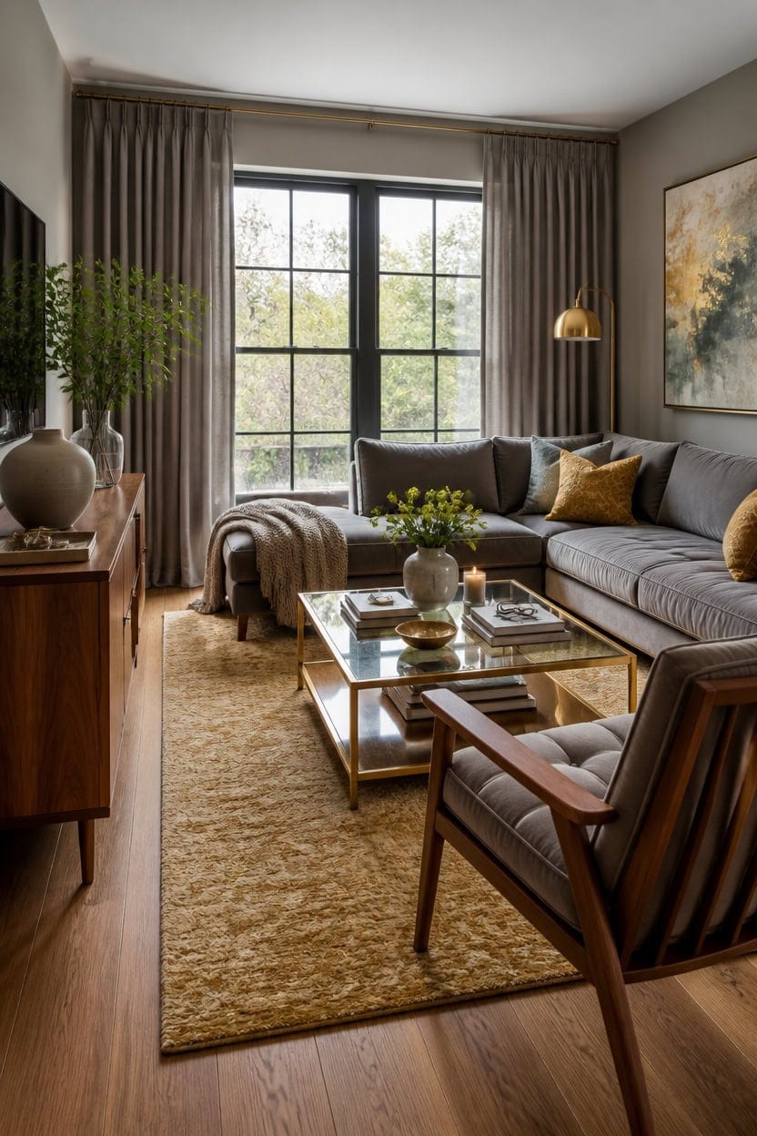 warm gray gold wood