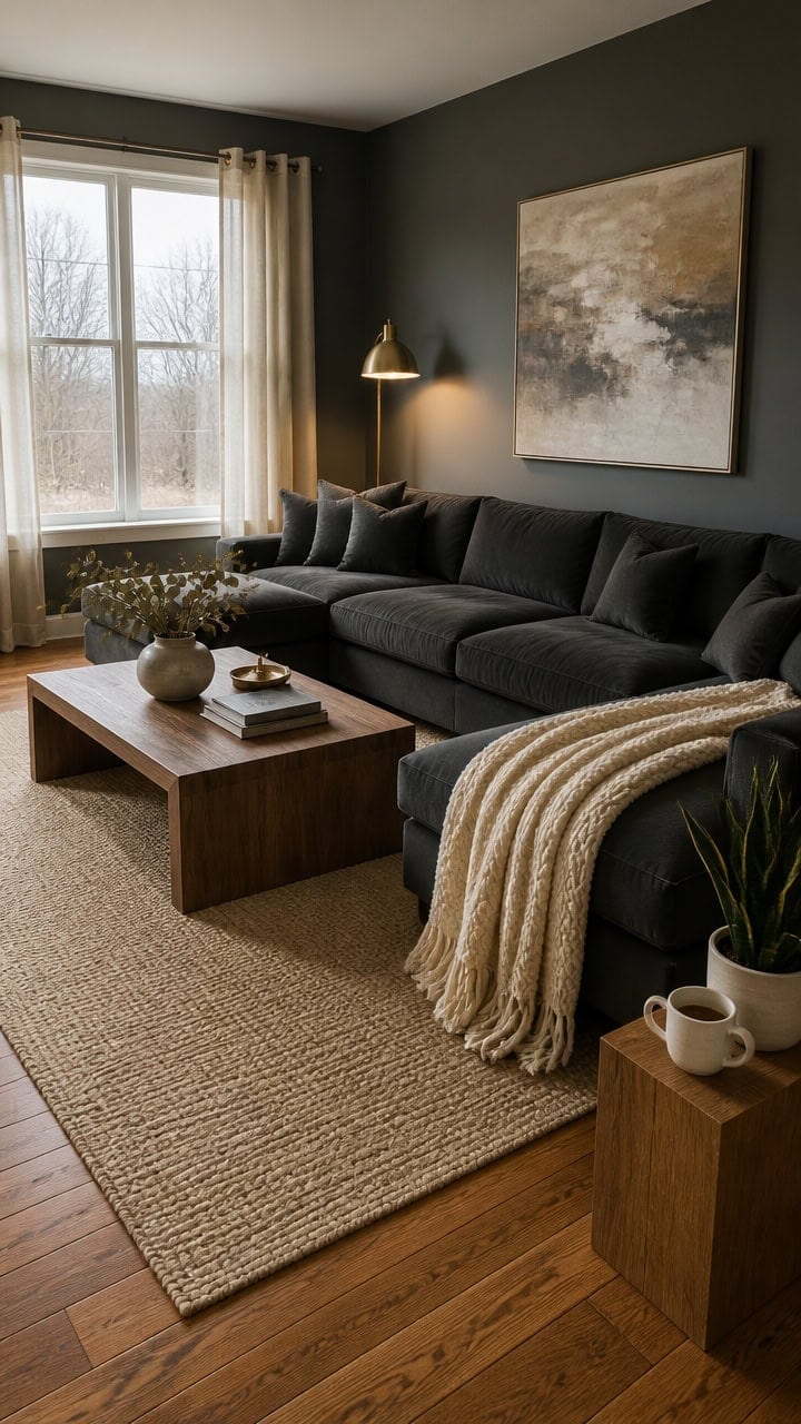 warm gray minimalist living