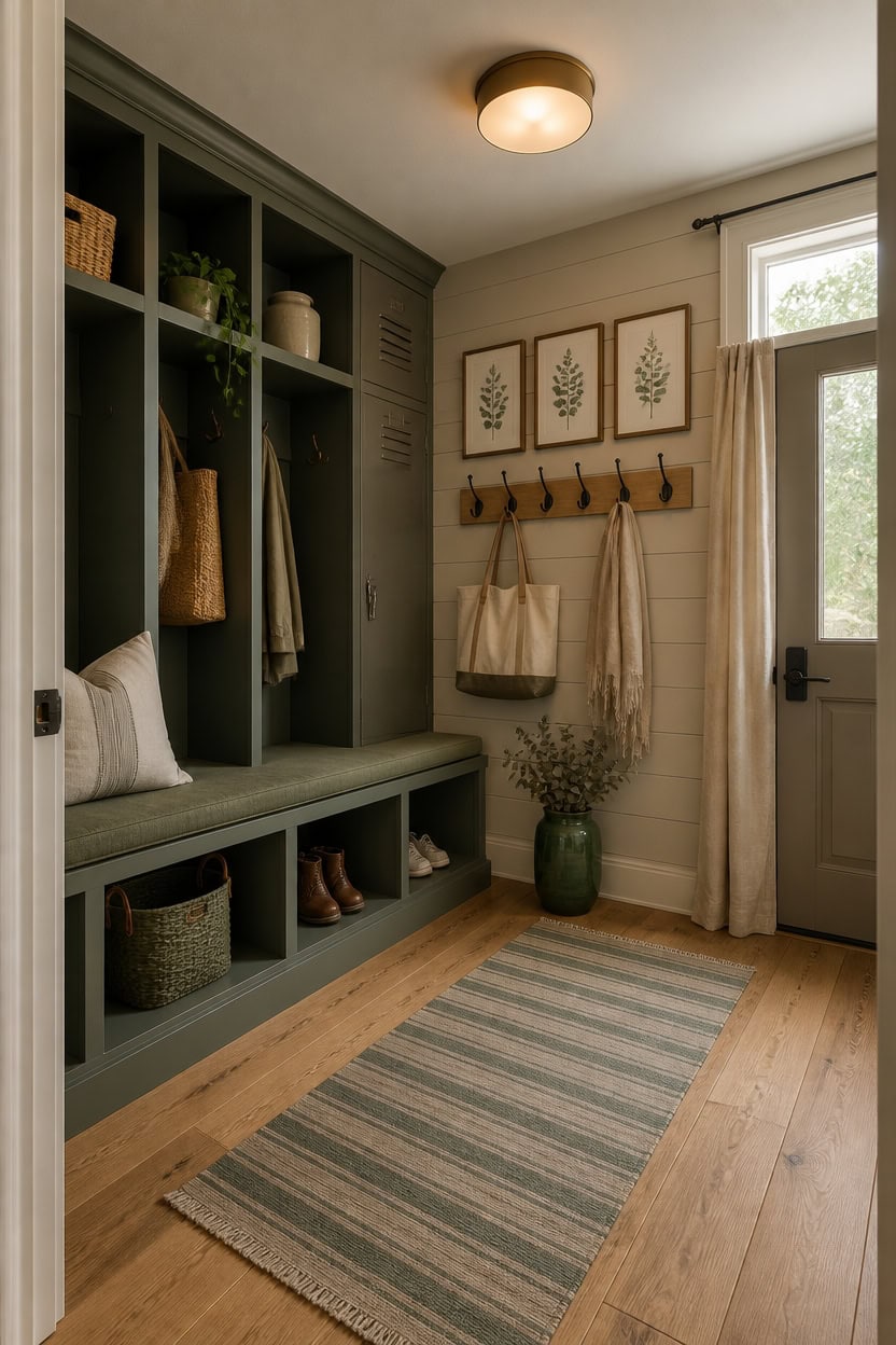 warm greige mudroom palette