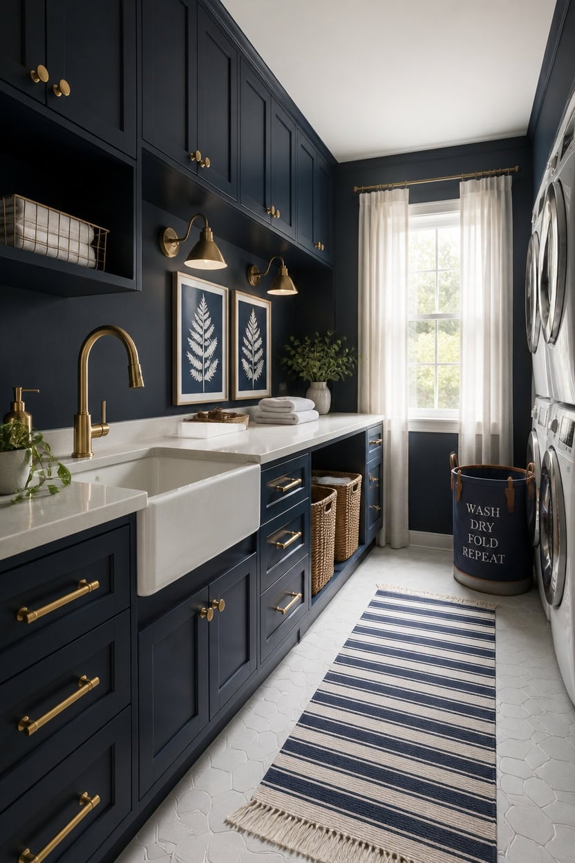 warm indigo navy laundry