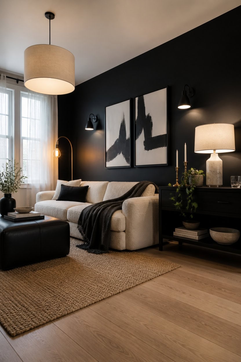 warm layered black and white lighting