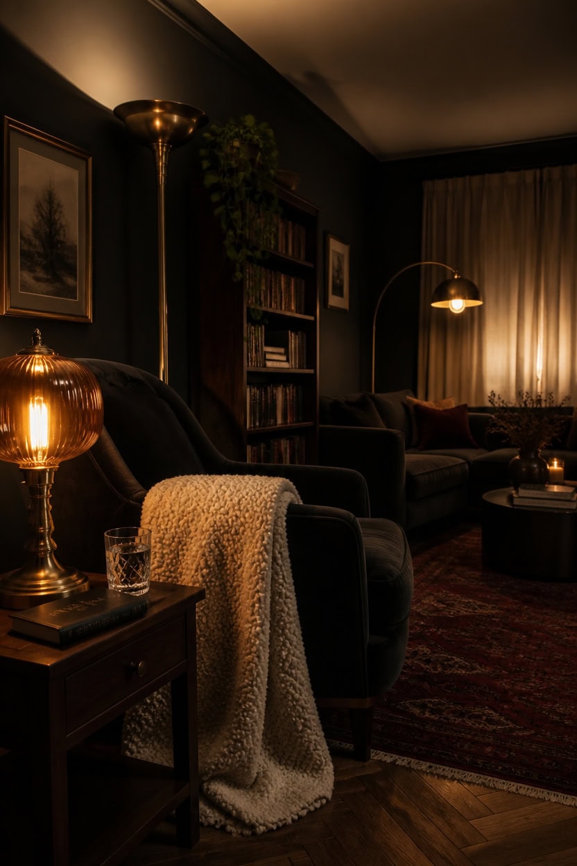 warm layered lighting for charcoal