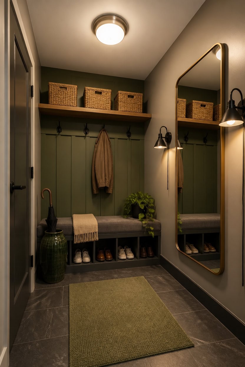 warm layered lighting mirrors