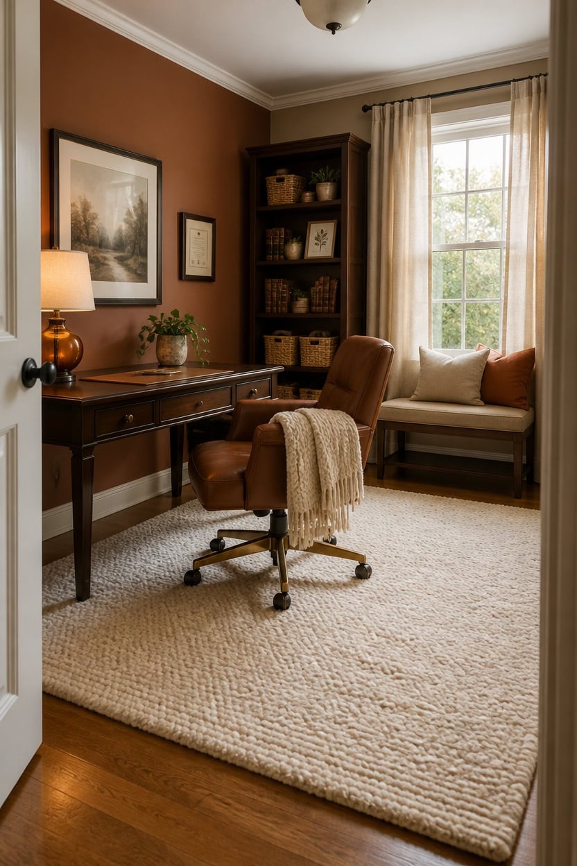 warm layered textured homeoffice
