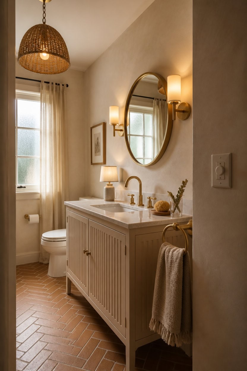 warm lighting beige accents