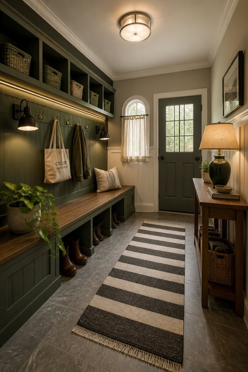 warm lighting for gray green