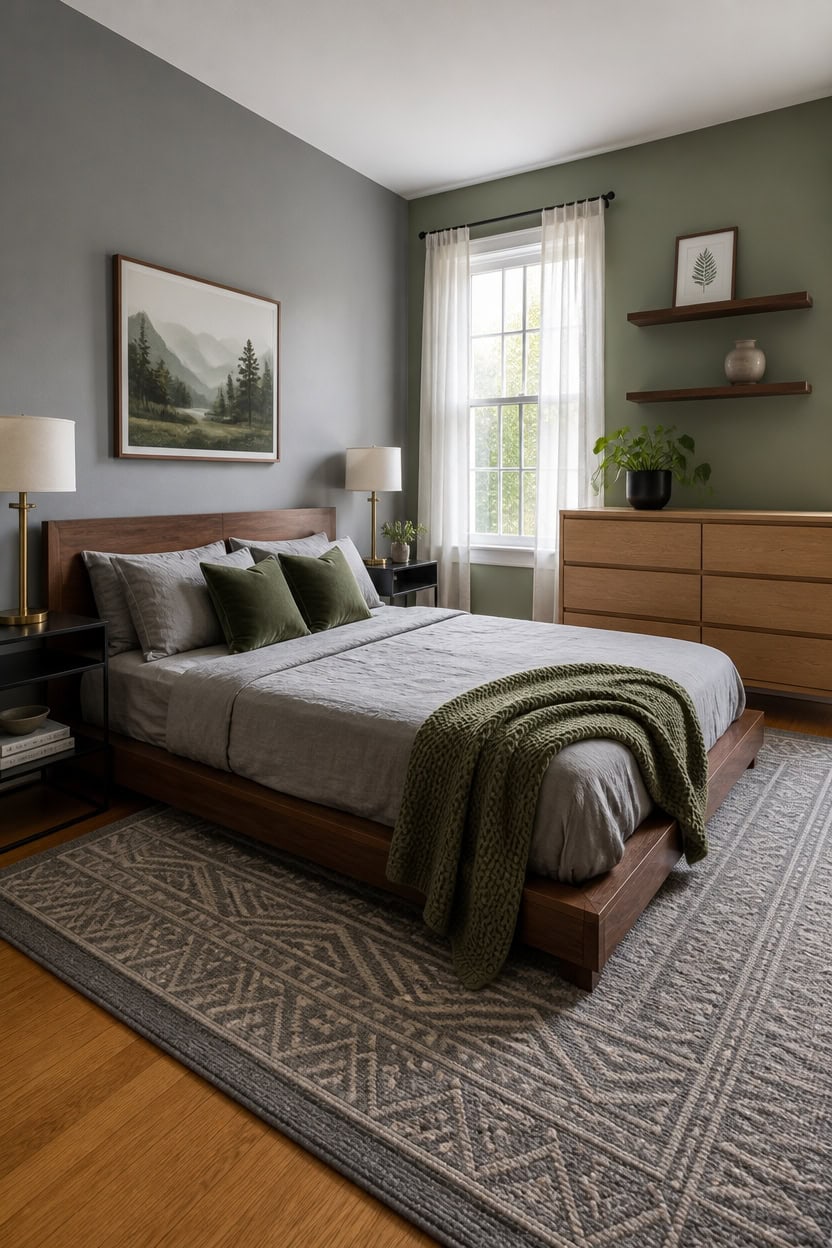 warm walnut matte black accents
