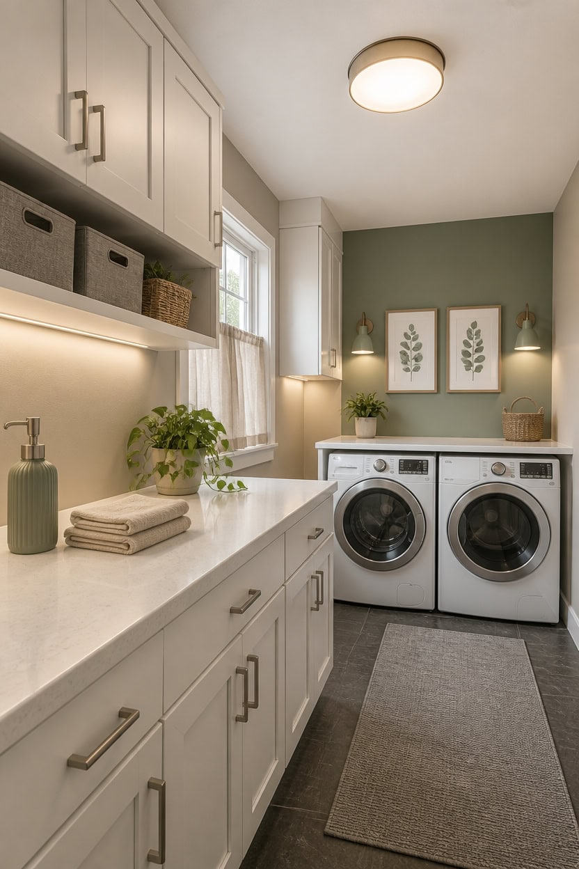 warm white sage laundry