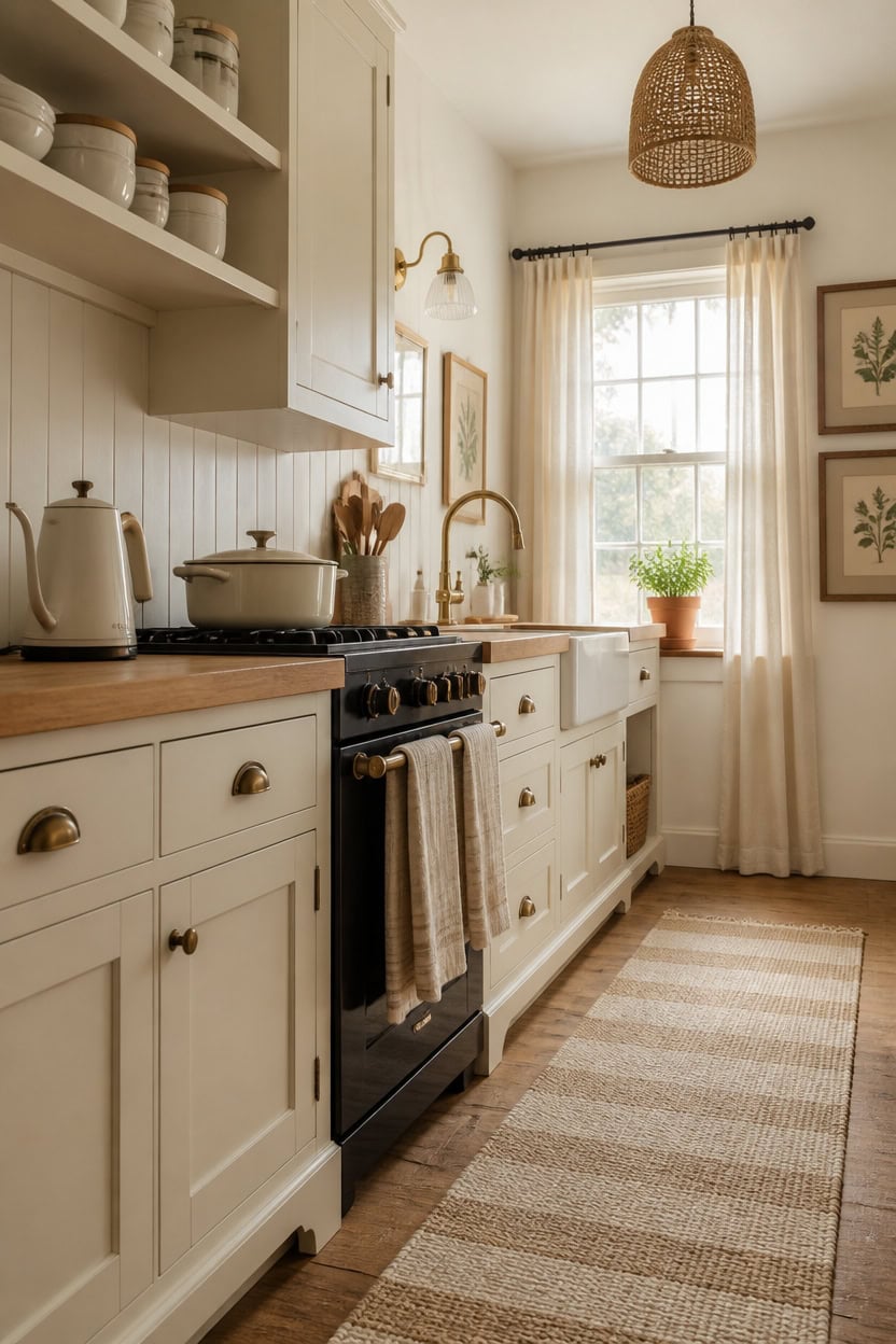 Bright and inviting kitchen featuring white cabinetry and a farmhouse sink.
