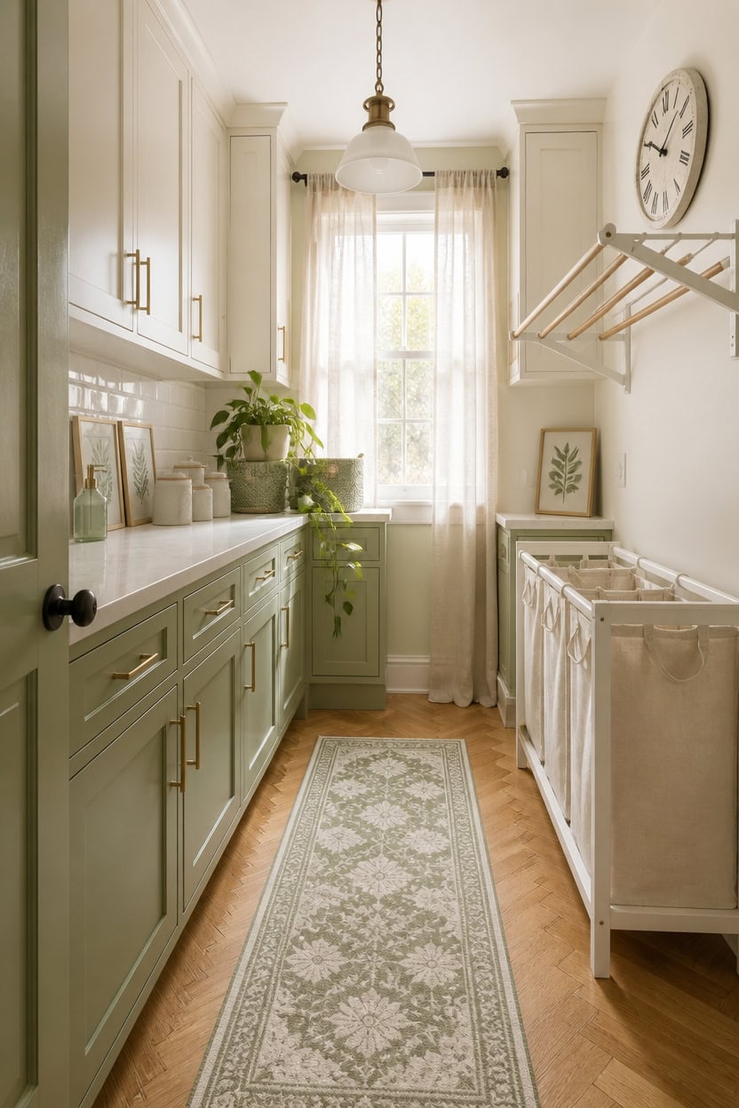 warm whites with sage