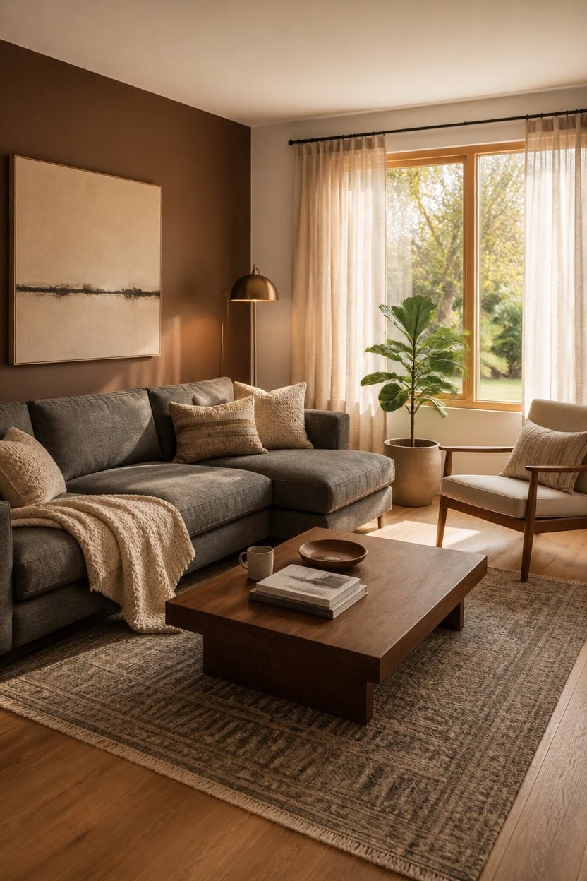 warm wood brightens gray