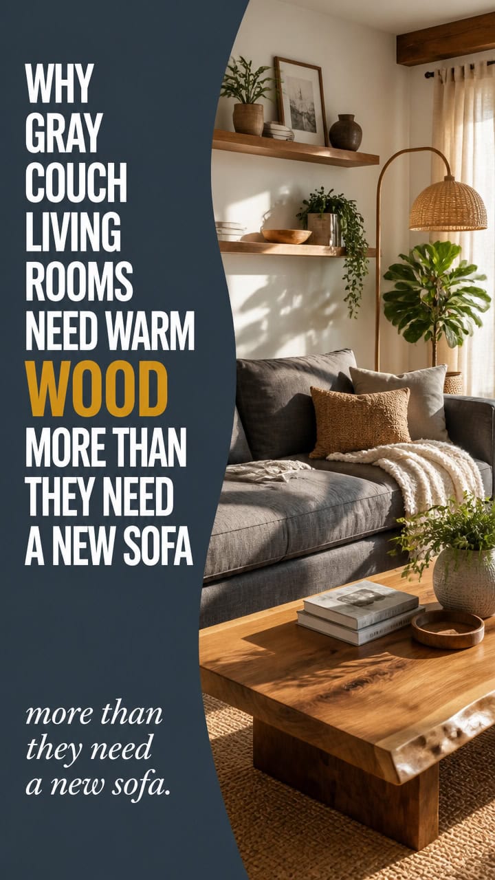 warm wood complements gray