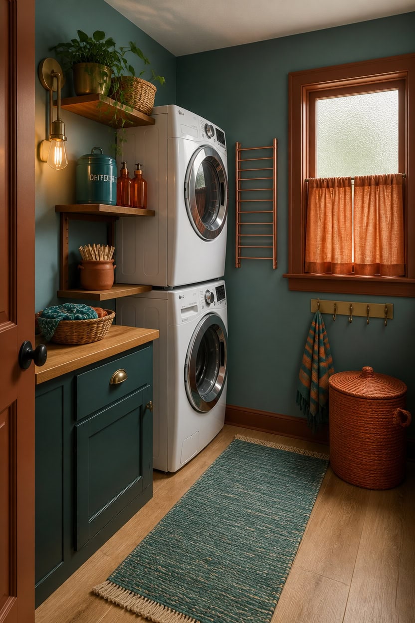 deep teal laundry makeover