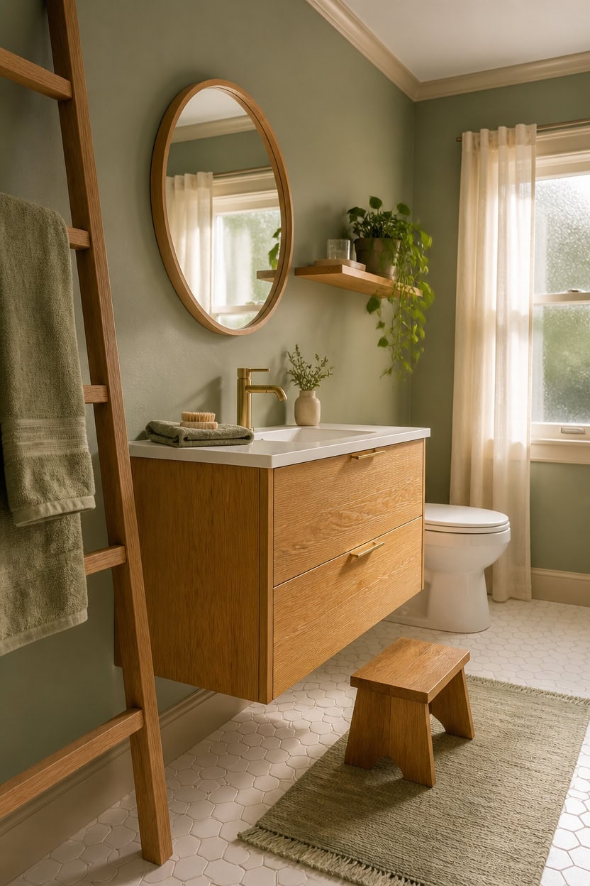 match oak warmth to fixtures