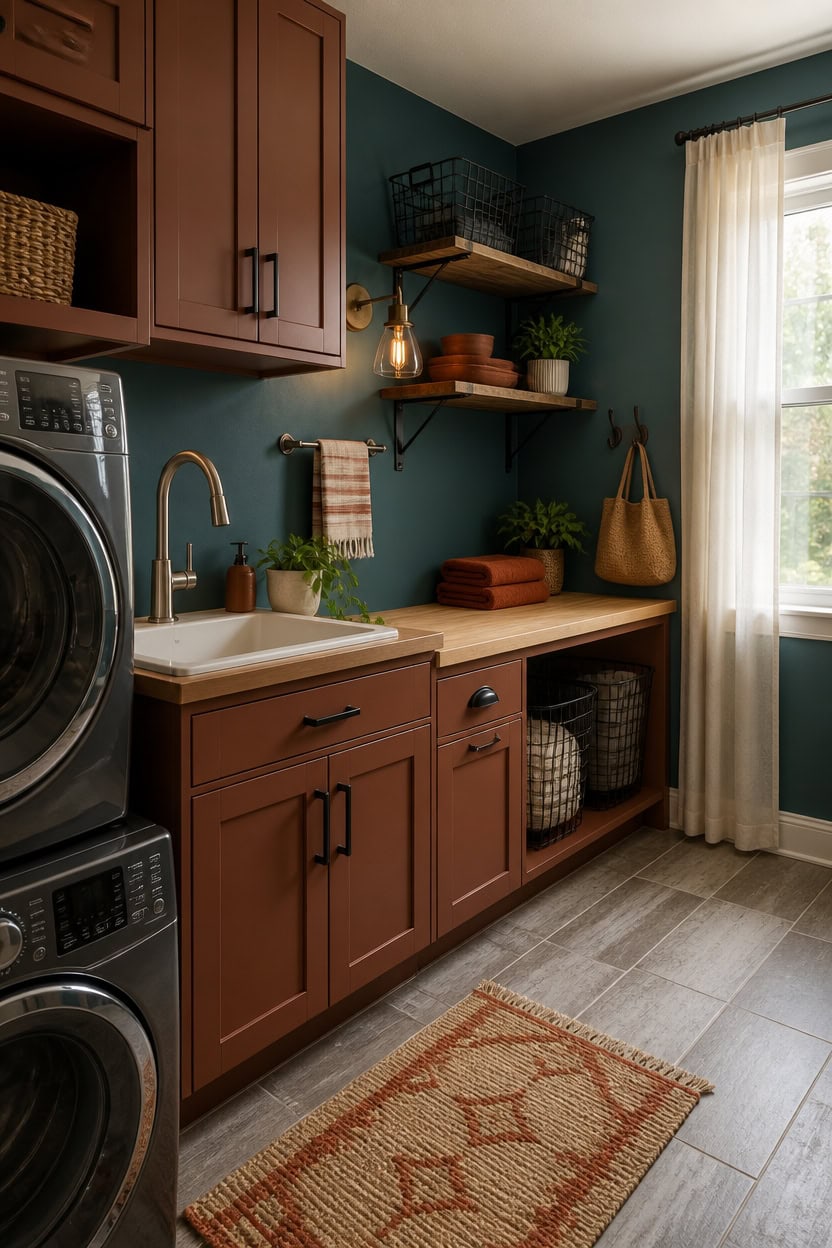 mixed metals with teal accents