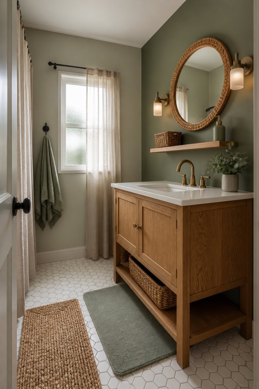 muted sage and oak