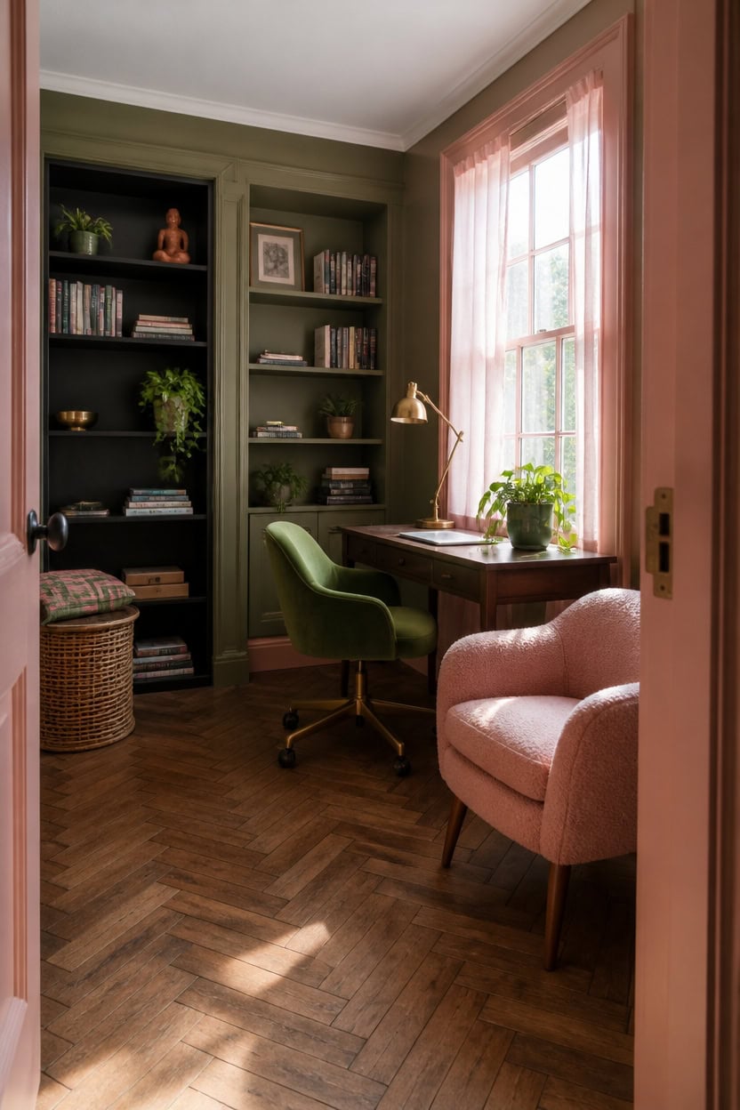 neutral anchor pink accents