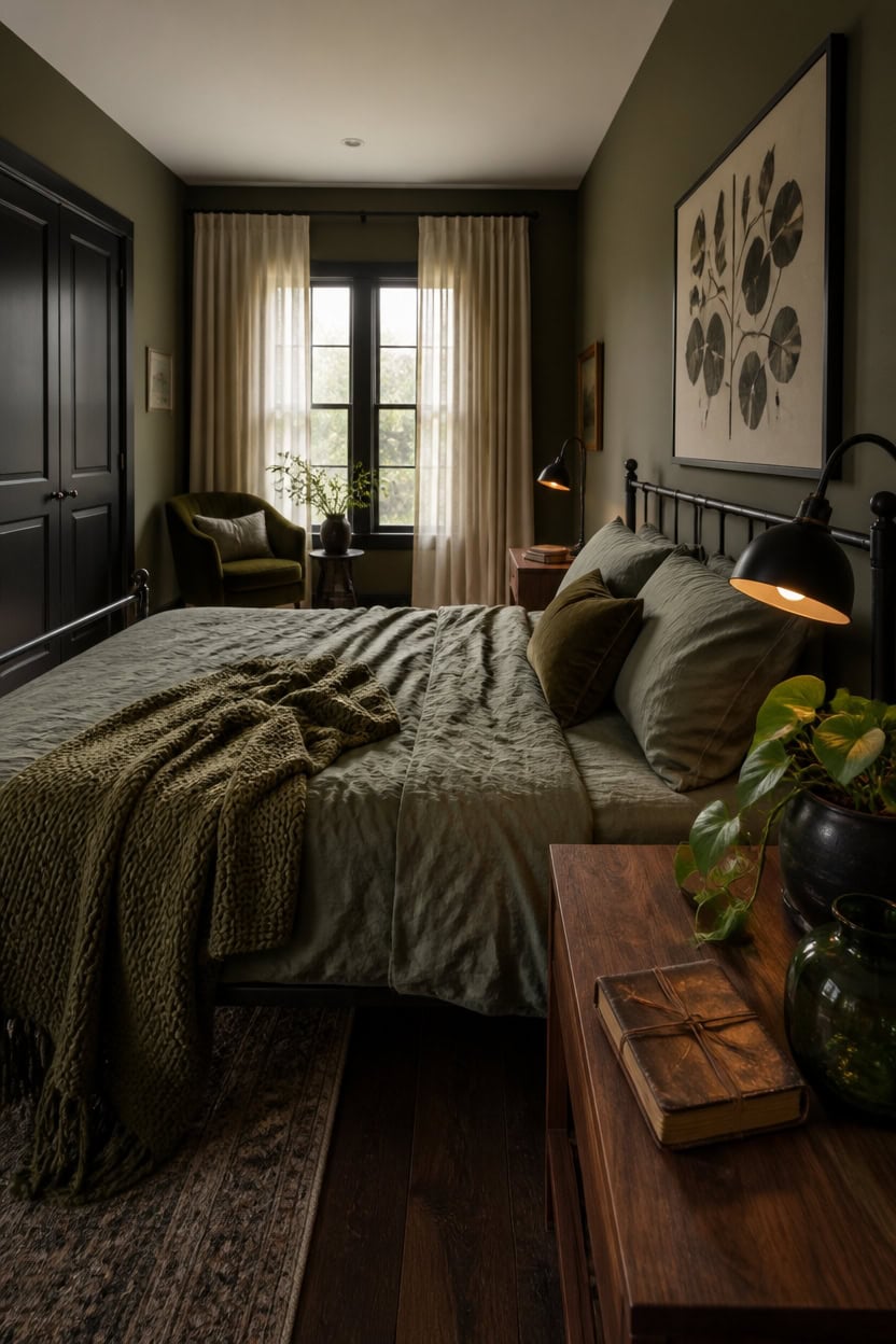 olive green with black accents