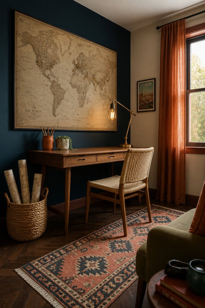 oversized vintage map focalpiece