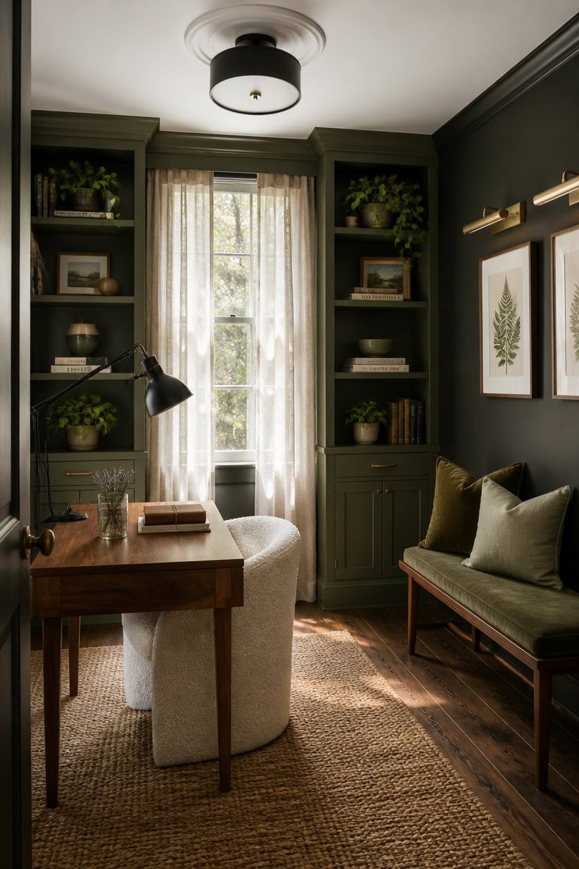 pale ceiling opens room