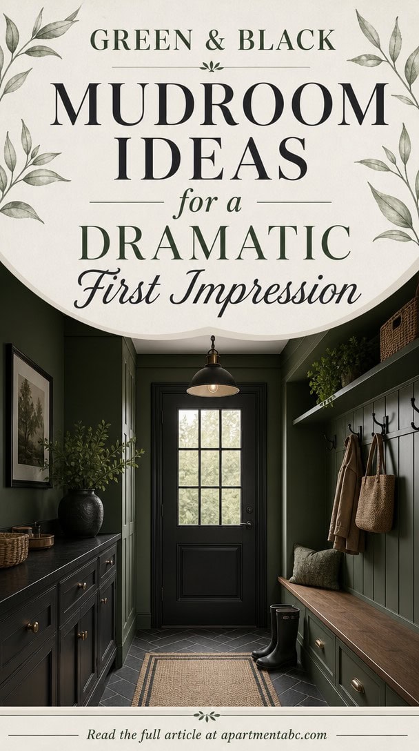 Green and Black Mudroom Ideas for a Dramatic First Impression — Pinterest Pin