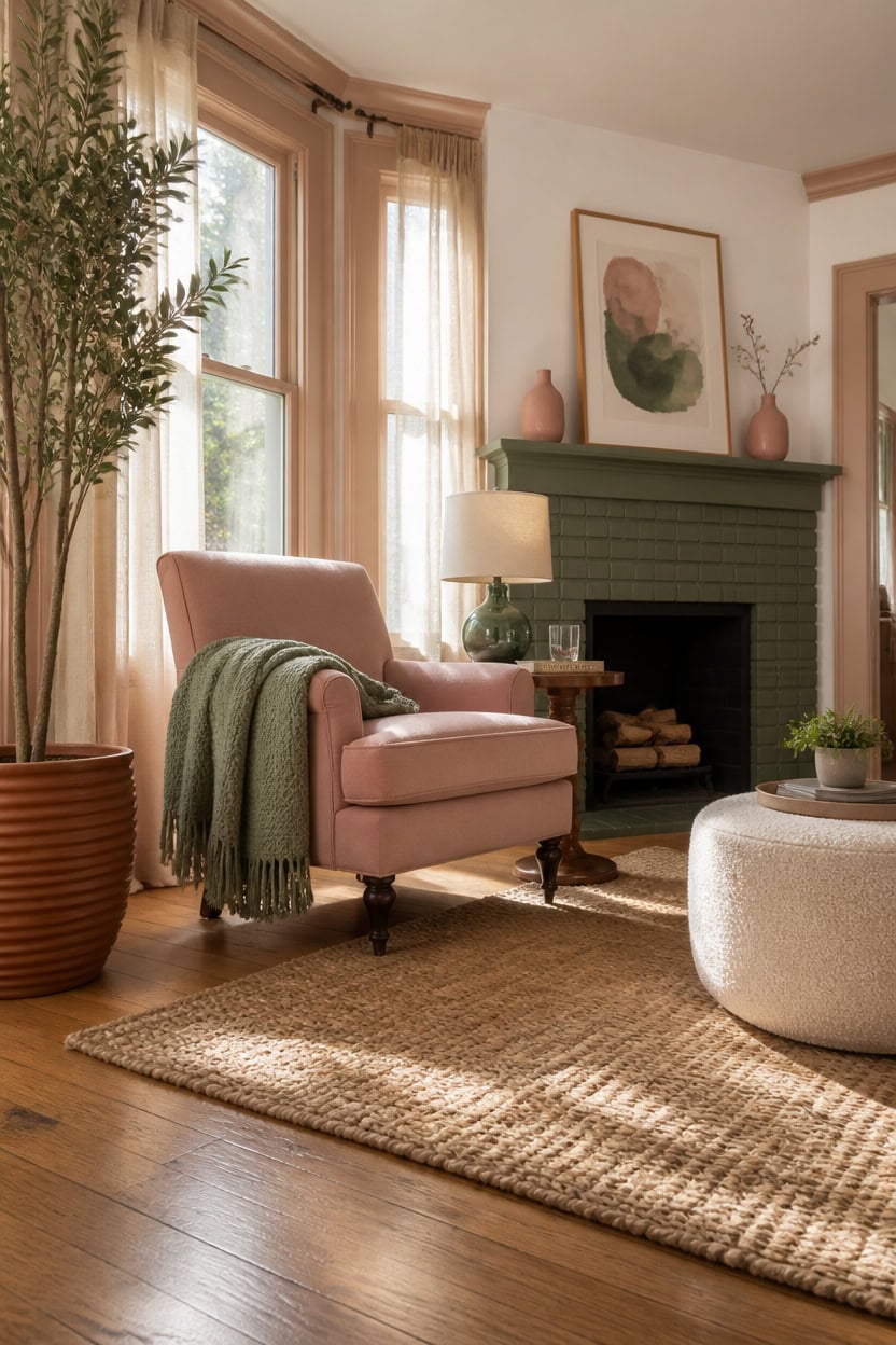 pink and green cozy balance